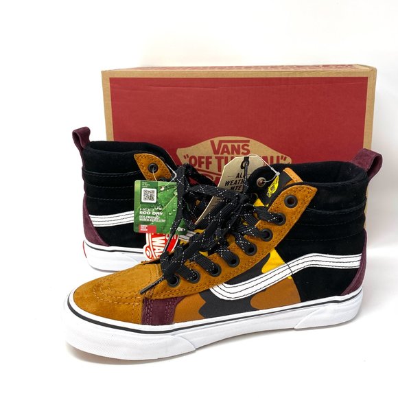 VANS Sk8-Hi Mte Dx Suede Canvas Brown Check Yell Women's Size 8.5 VN0A3DQ522Z - Picture 5 of 7